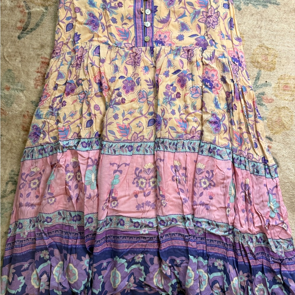 Spell Floral Boho Lace-Trim Dress in Lavender Purple and Pink - Picture 7 of 7